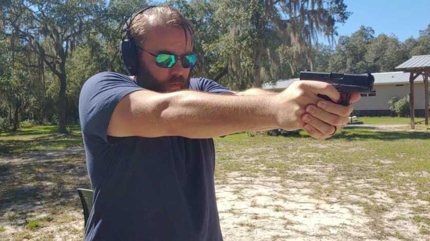 The author shooting a drill. 