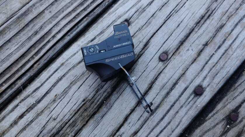 Burris SpeadBead side view sitting on wood