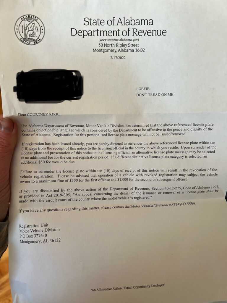 State Tells Gun Store Owner He Must Surrender ‘Let’s Go Brandon’ License Plate