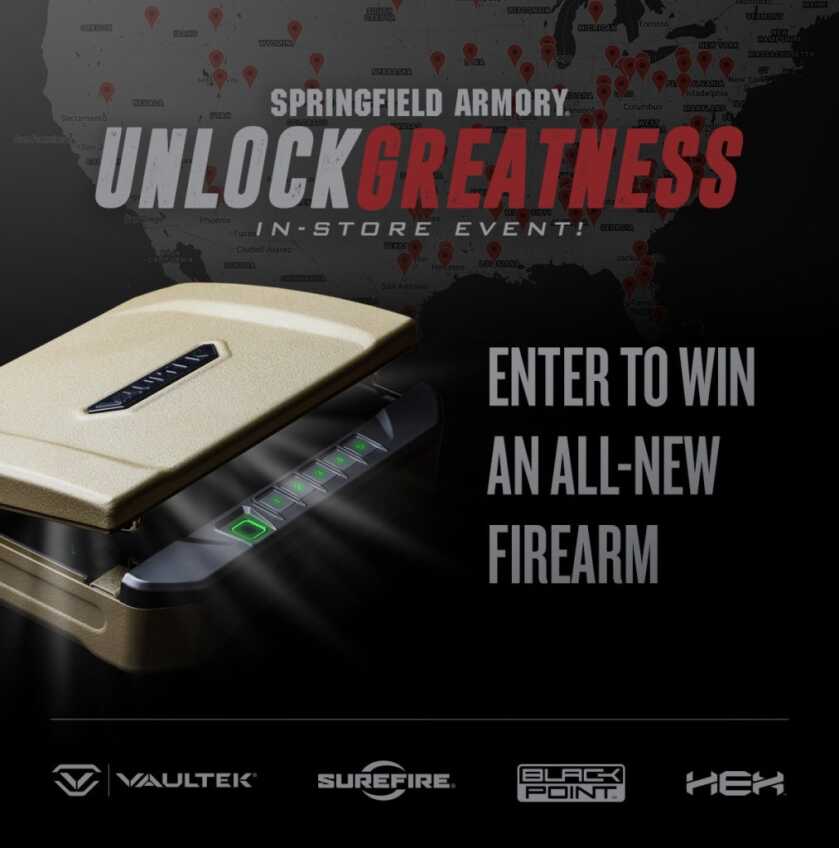 Springfield Armory Announces 'Unlock Greatness' September 3rd In-Store Giveaway Event Springfield Armory Announces 'Unlock Greatness' September 3rd In-Store Giveaway Event