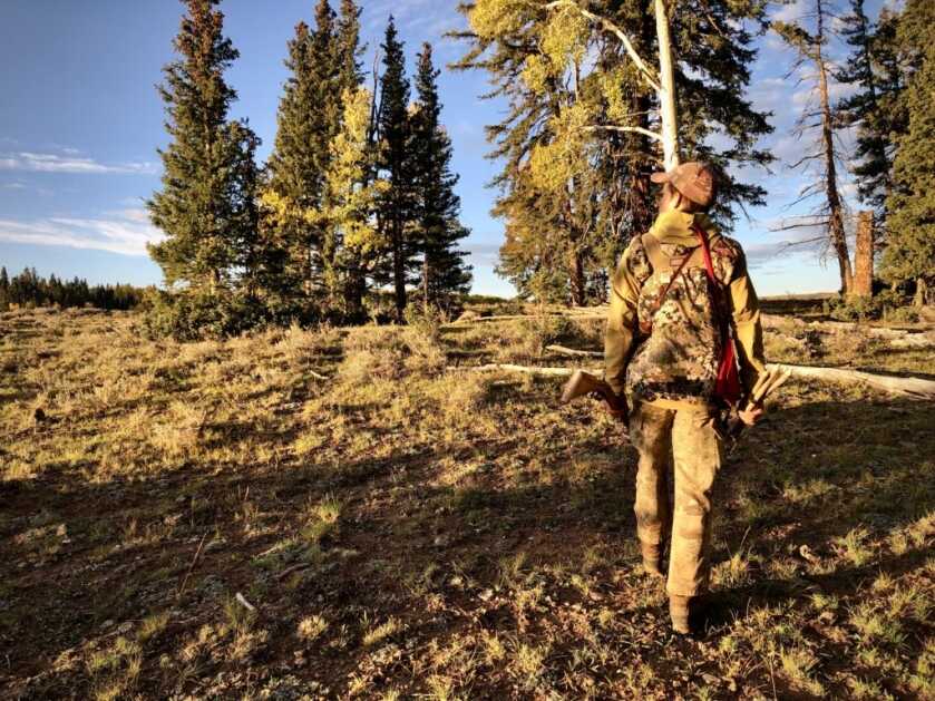 Take The Shot? Primitive Pronghorn Hunter Stalking in the woods