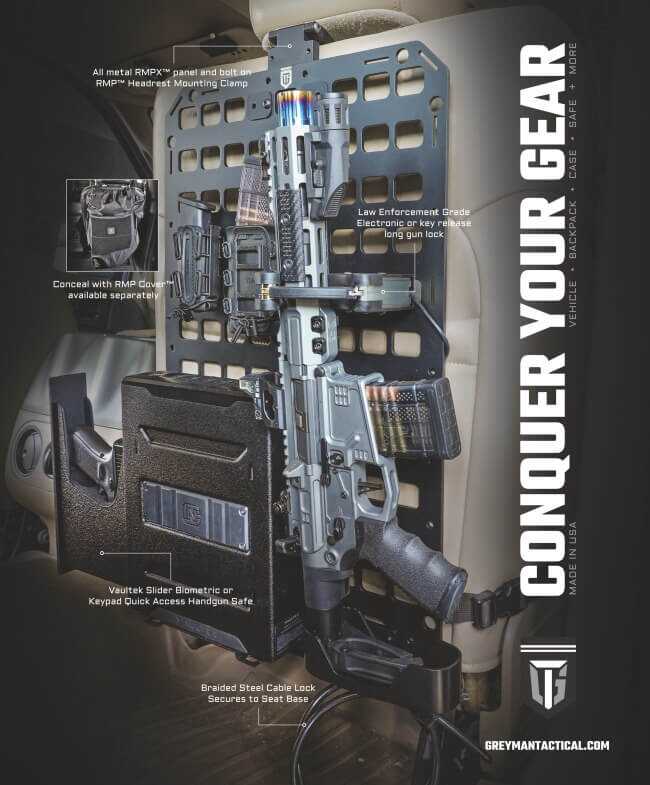 Grey Man Tactical&nbsp;Introduces the #303 - Vehicle Locking Rifle Rack + Pistol Safe RMPX Package