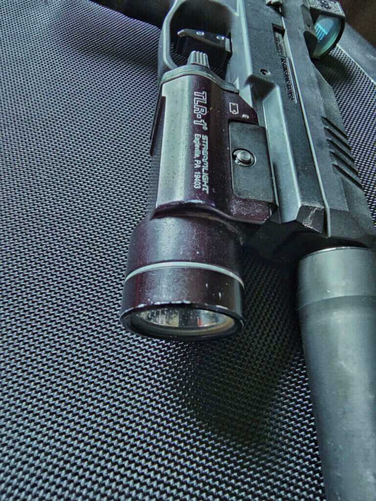 Streamlight TLR1 shown mounted to the SIG P322