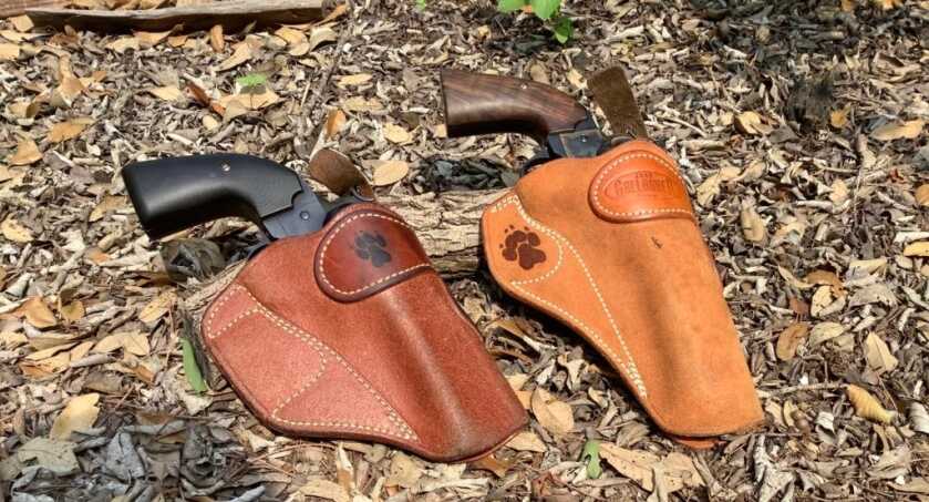 Holsters for Sportsmen Rybka holsters with revolvers in them