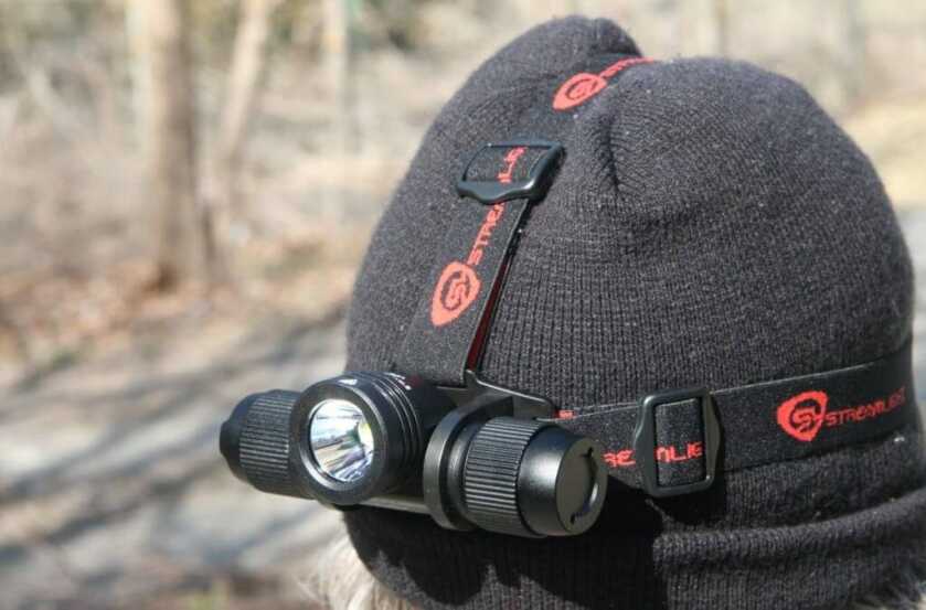 Woman wearing Streamlight Protac 2.0 headlamp