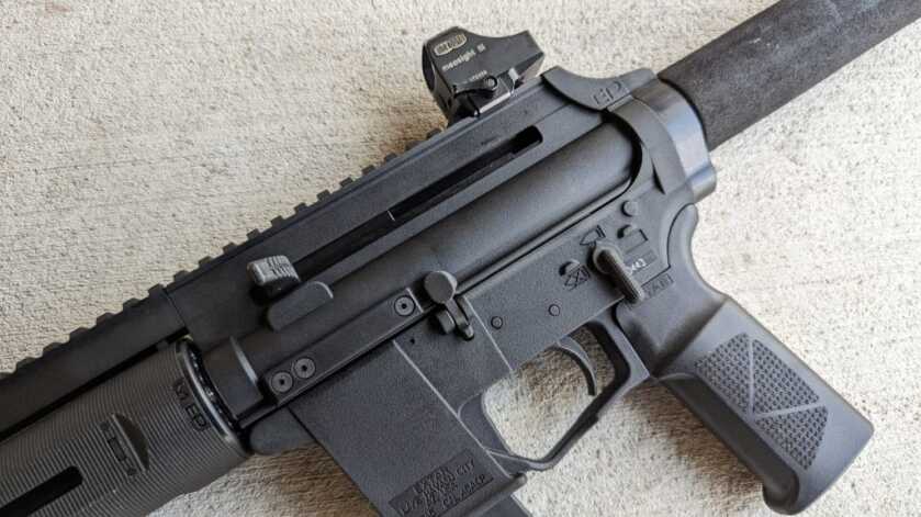 The Extar EP45 - Big Bore Subgun EP45 with rear-mounted optic