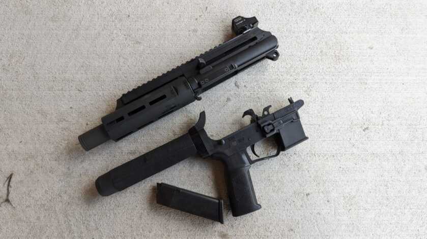 The Extar EP45 - Big Bore Subgun The EP45 broken down into parts