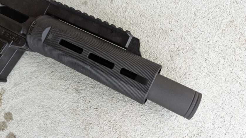 The Extar EP45 - Big Bore Subgun Closeup of the Extar EP45 handguard