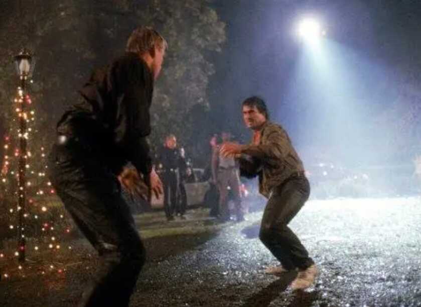 hand to hand to hand fight scene from  a movie