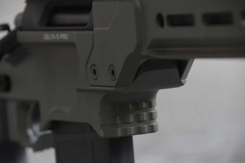 A closer look at the barricade stop on the Delta 5 Pro. 