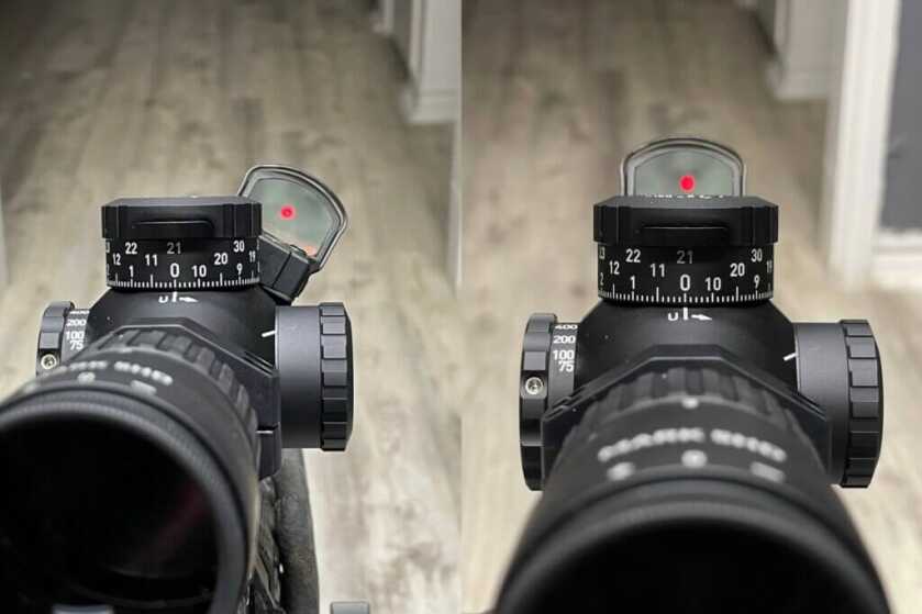 Delta Point Pro mounted at 12 and 3 o'clock using the Ring Top Mount Kit