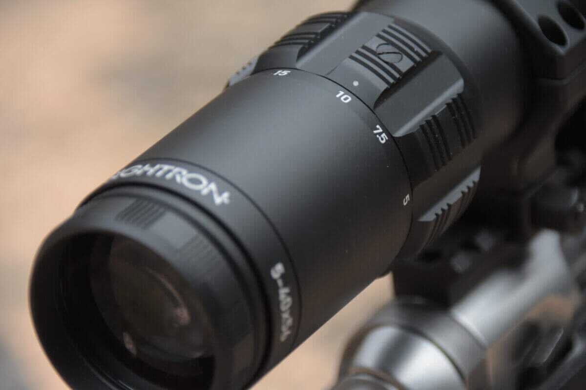 Sightron SVIII A closeup of the eyepiece of the Sightron SVIII