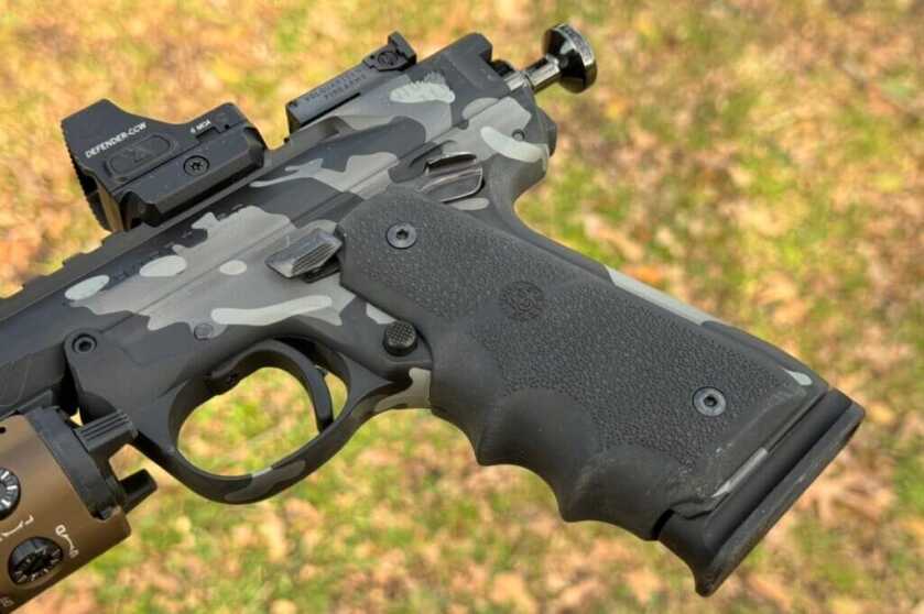 3 - Volquartsen Camo Black Mamba 22LR: Full Pistol Review Hogue rubber grip