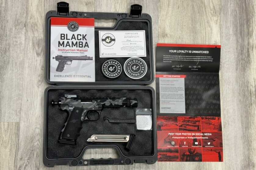 3 - Volquartsen Camo Black Mamba 22LR: Full Pistol Review Volquartsen Camo Black Mamba 22LR with all included contents
