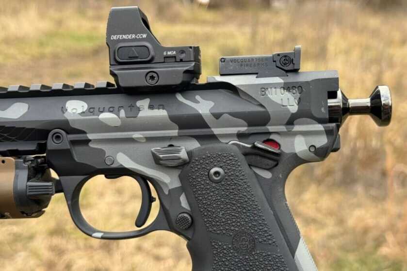 3 - Volquartsen Camo Black Mamba 22LR: Full Pistol Review Safety, mag release, and slide lock
