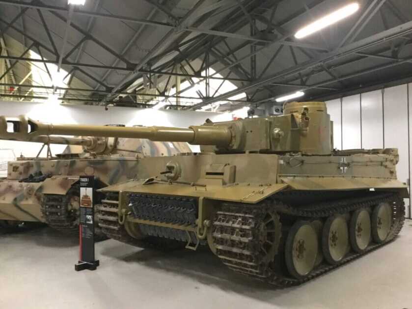 Tiger 131 used in the movie Fury, museum display close up