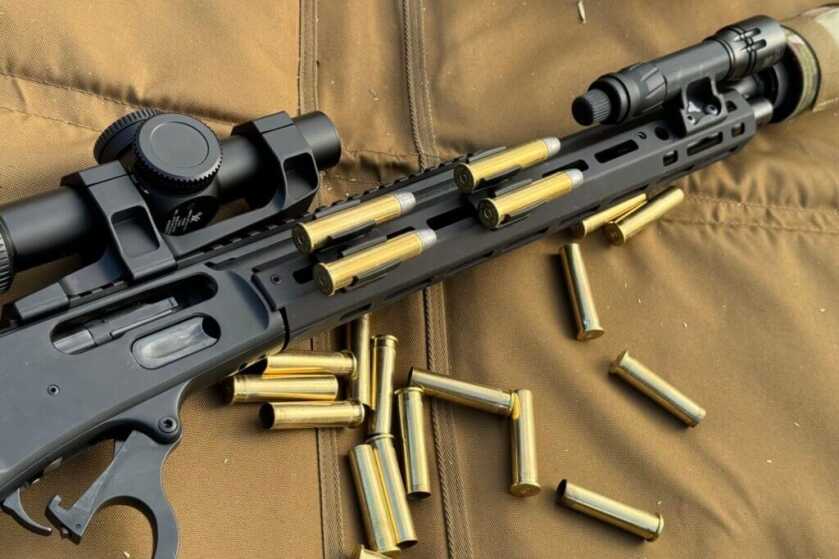 The Marlin Model 1895 with ammo next to it