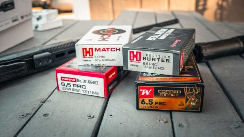 6.5 PRC ammuntion in boxes.