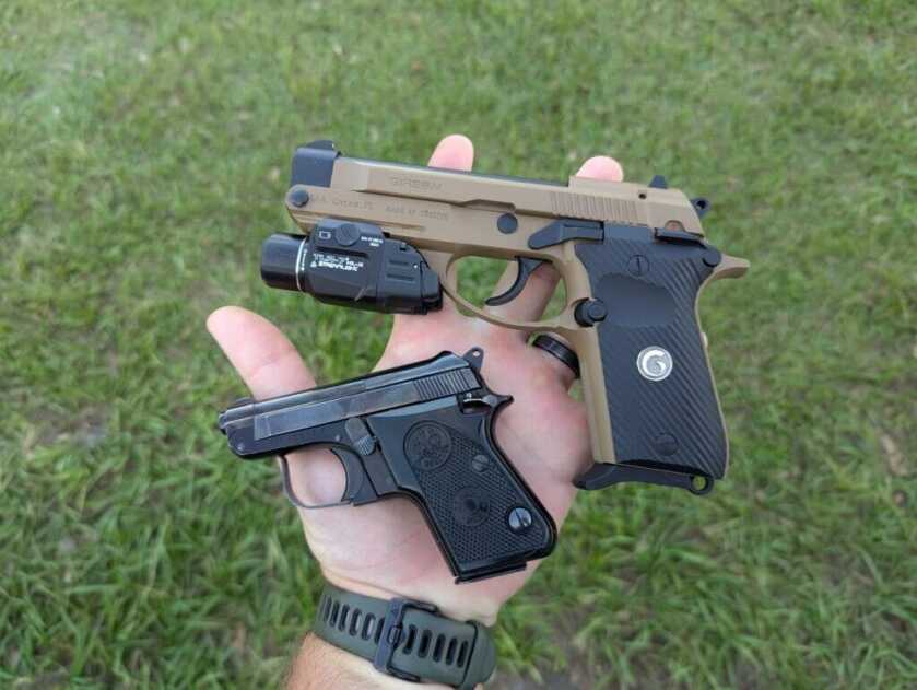 two guns with tip up barrels