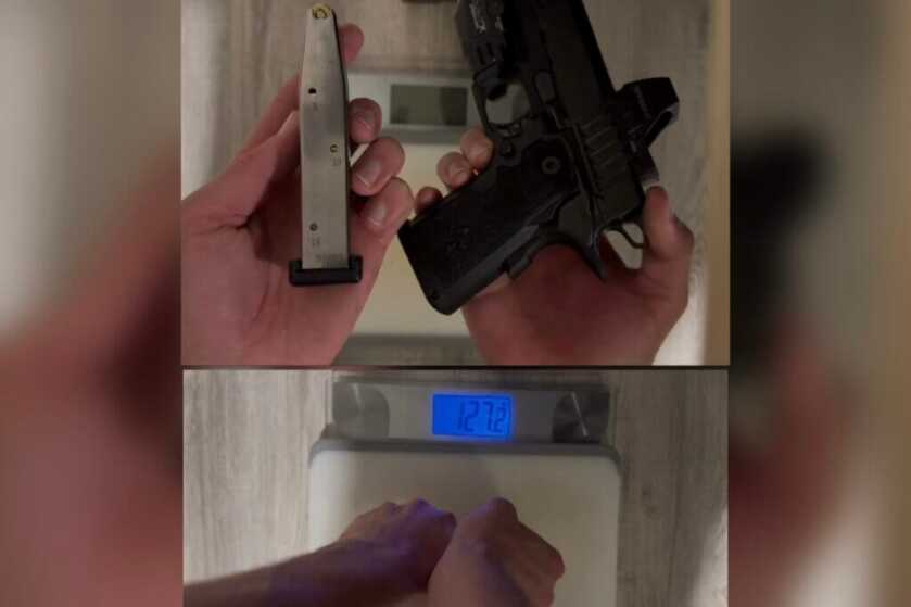 handgun on scale