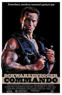 movie poster of Arnold Schwarzenegger in Commando