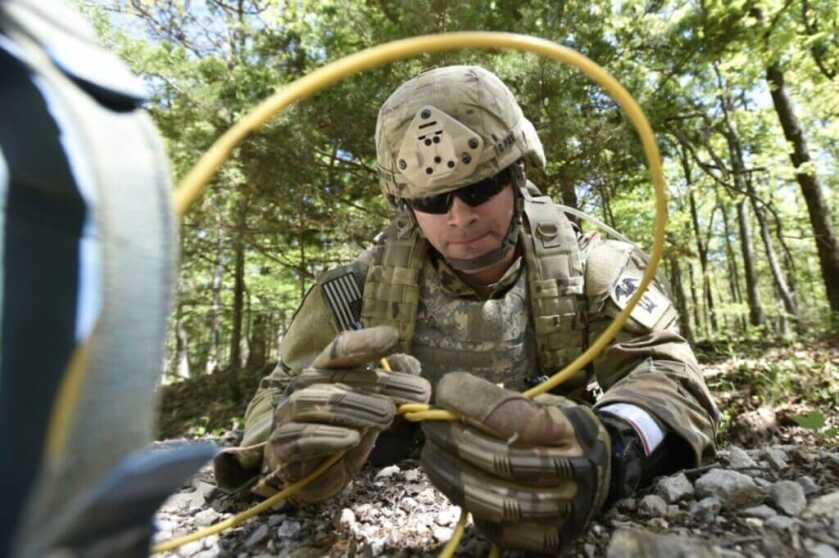 combat engineer in forest