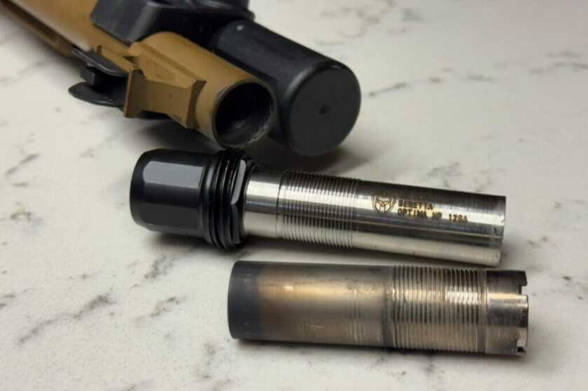 bottom cylinder of a shotgun