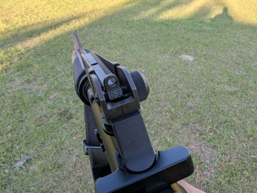 A2 iron sights on PCC LAR-9