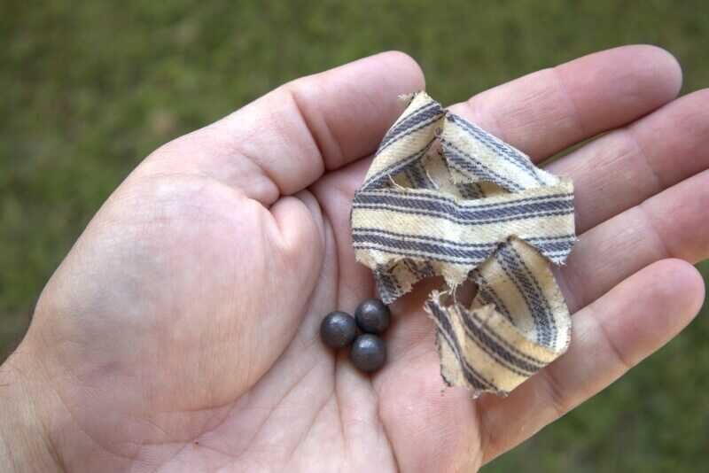 36 caliber lead round ball and patching material for squirrel hunting guns