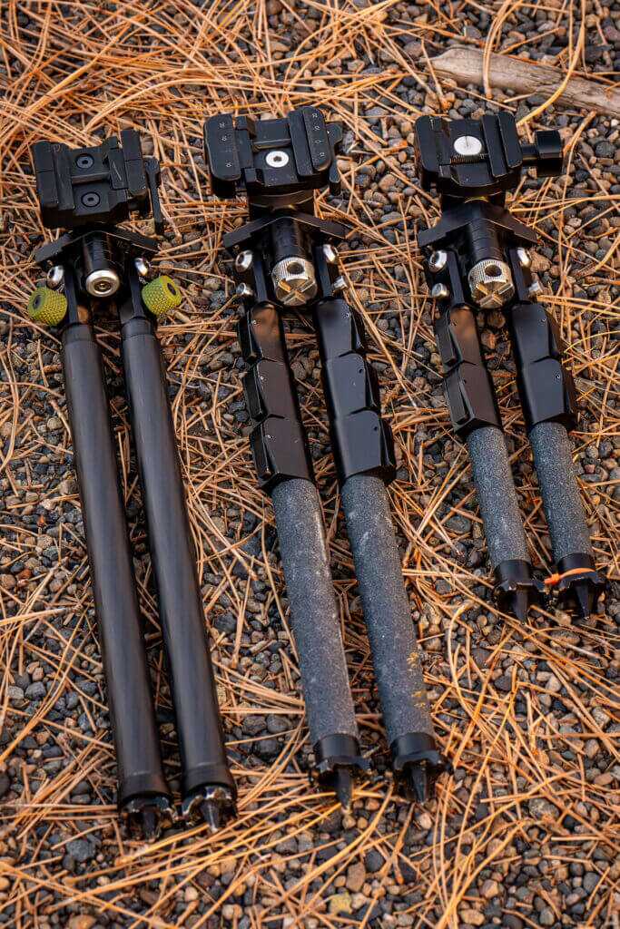 Three bipods on the ground