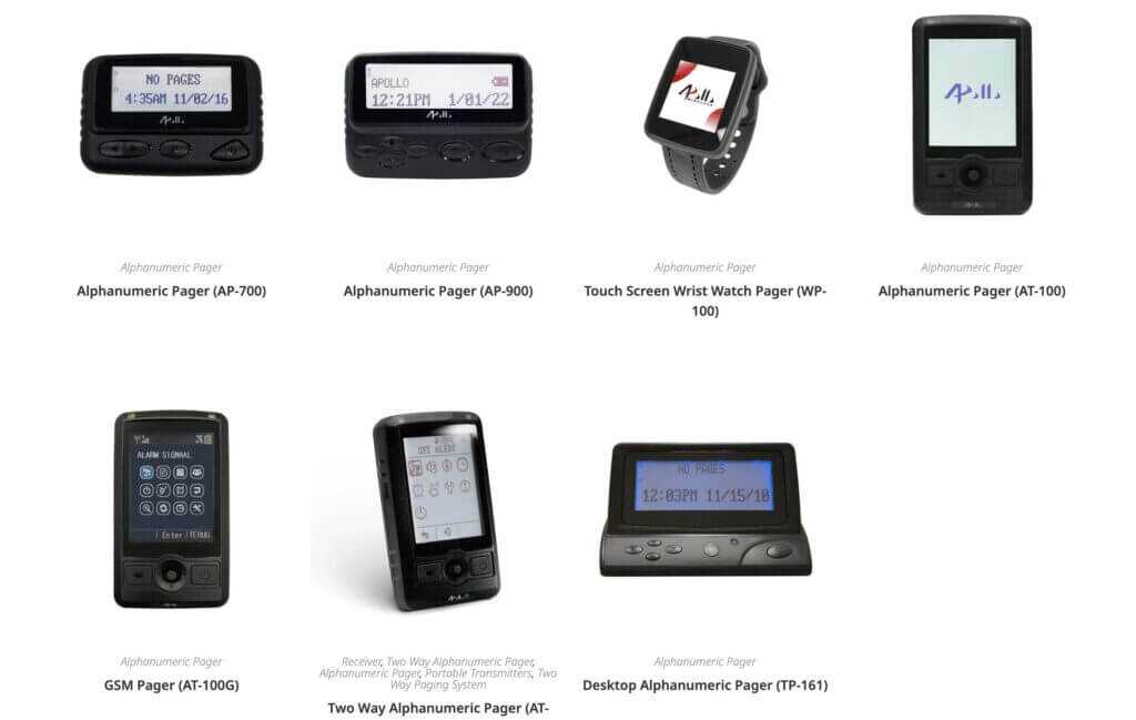 Gold Apollo AR 924 pagers similar to the models distributed to Hezbollah