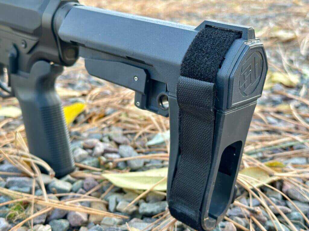 SBA3 brace mounted on the UP-10 8.6 Blackout pistol length configuration.