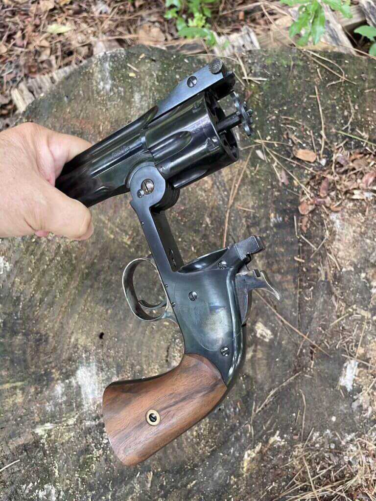 Cimarron Model No. 3 American open top break with rotating barrel and ejector star