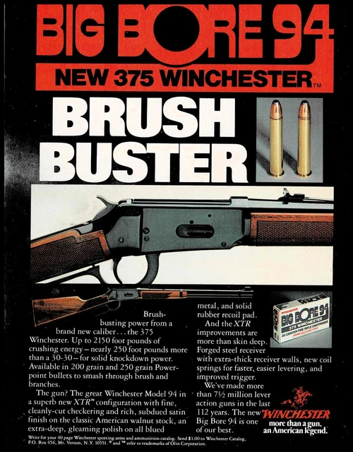 1979 magazine ad for Winchester Big Bore 94 lever action calibers