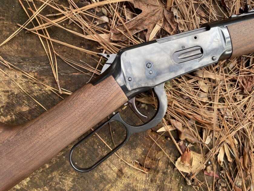 Winchester Model 94 Short Rifle loading gate closeup