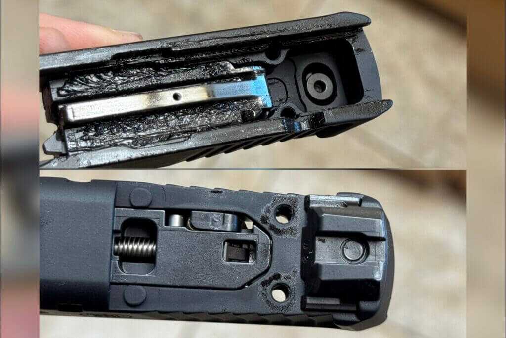 M&P22X rear sight held by set screw accessed from inside the slide