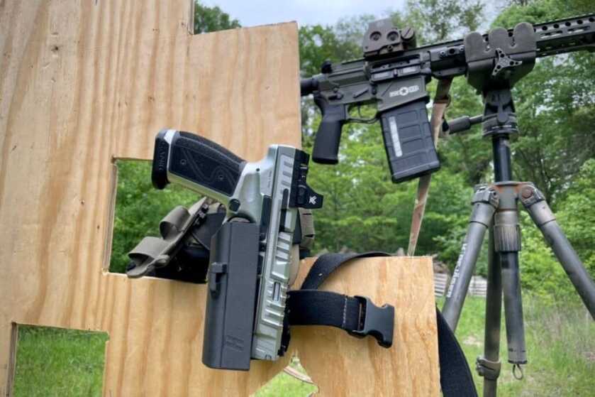 SFx RIVAL-S mounted in a Hush Holsters light bearing holster