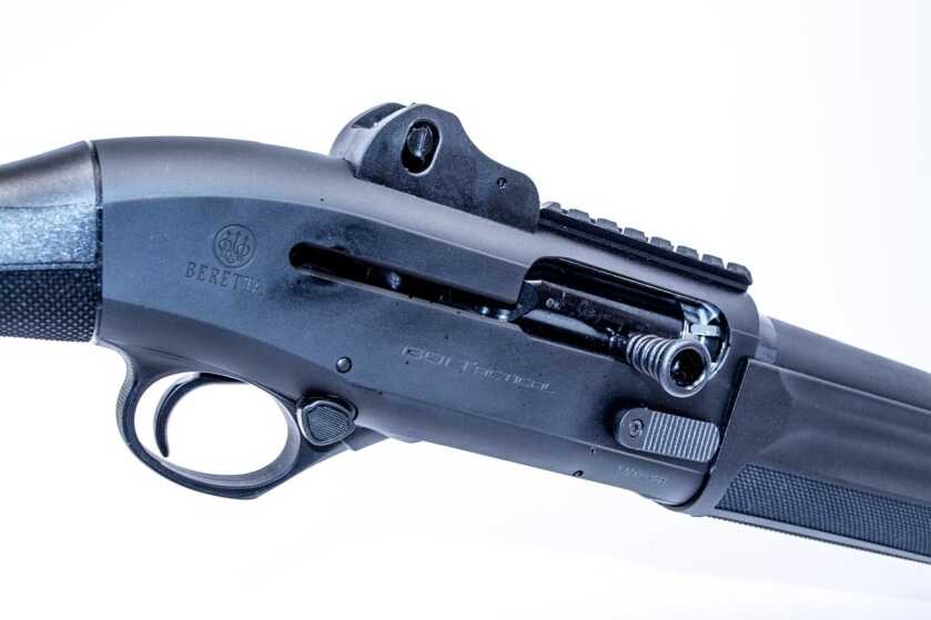 Beretta 1301 Tactical shotgun with ghost ring sights and rail, best compact Beretta shotgun