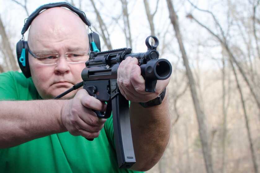 Heckler and Koch SP5K semi-auto 9mm pistol based on the MP5K