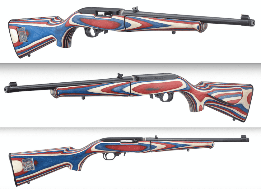 Ruger 10/22 Takedown .22 LR rifle shown as the USA Shooting commemorative edition