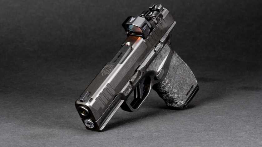 Springfield Armory Hellcat Pro 9mm pistol with red dot