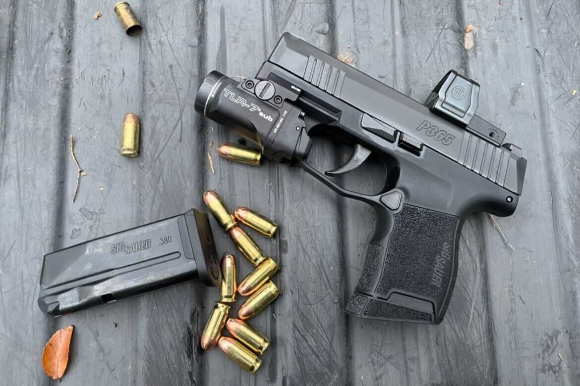 SIG P365-380 micro-compact .380 pistol with extended magazine