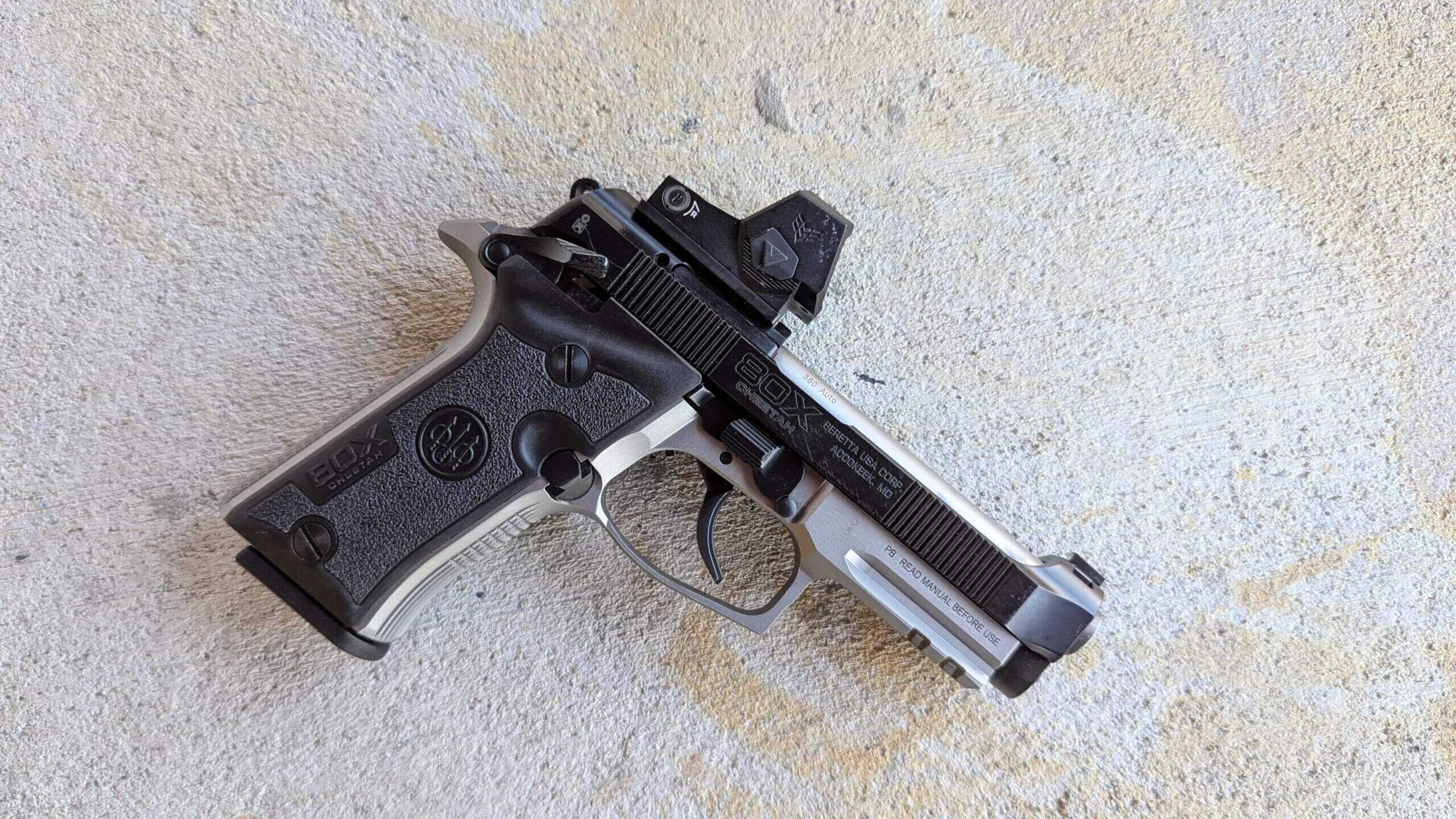 Beretta 80X Cheetah .380 ACP pistol with optics ready slide
