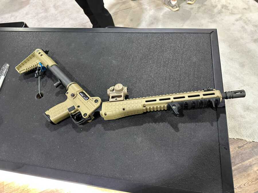 KelTec SUB2000 Gen 3 10mm folding carbine in tan at NRA 2025