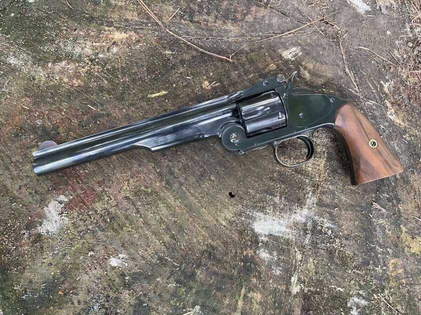 Cimarron Model No. 3 American .45 Colt top-break revolver with eight-inch barrel