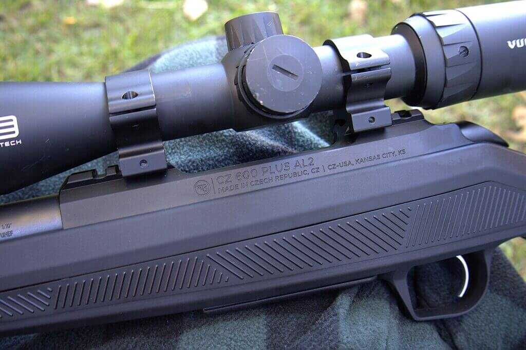 CZ 600+ Alpha billet aluminum receiver closeup with optic rail