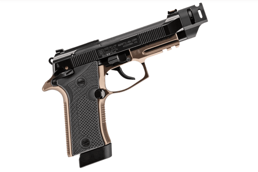 beretta 80x cheetah tactical bronze pistol with compensator.