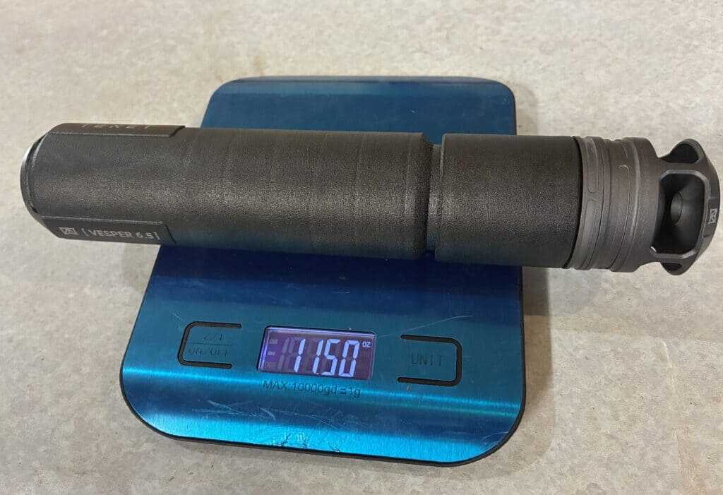 Tenet Vesper 6.5 with Horizon Brake attached weighing 11.5 oz