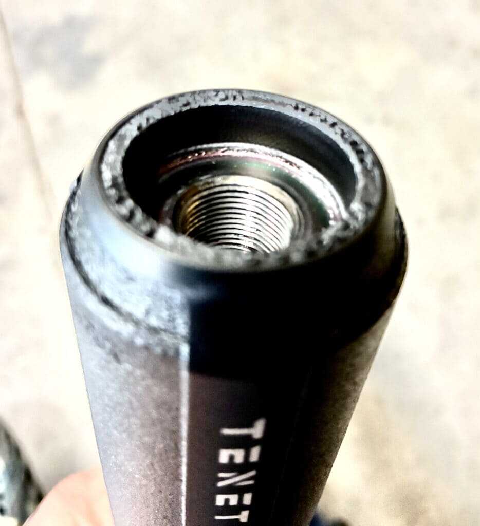 Recessed direct threads inside the Tenet Vesper 6.5 suppressor body