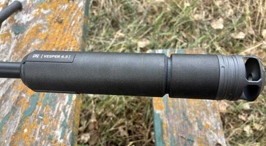 Tenet Vesper 6.5 fitted with the Horizon single-port brake during recoil testing